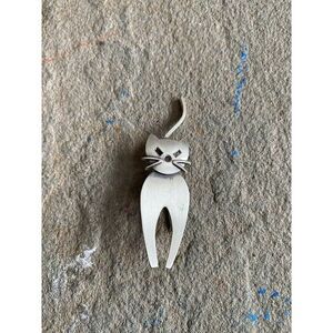 Vintage Danecraft Pin Brooch Cat Sterling Silver Figural Signed